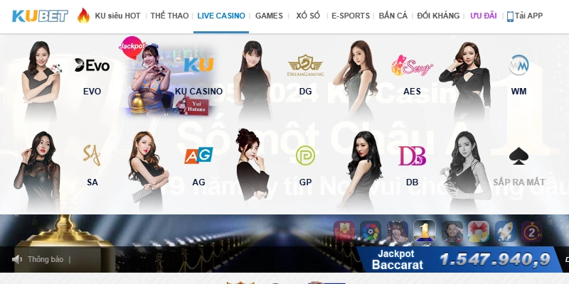 Giải trí cùng sòng bạc Live Casino hiện đại